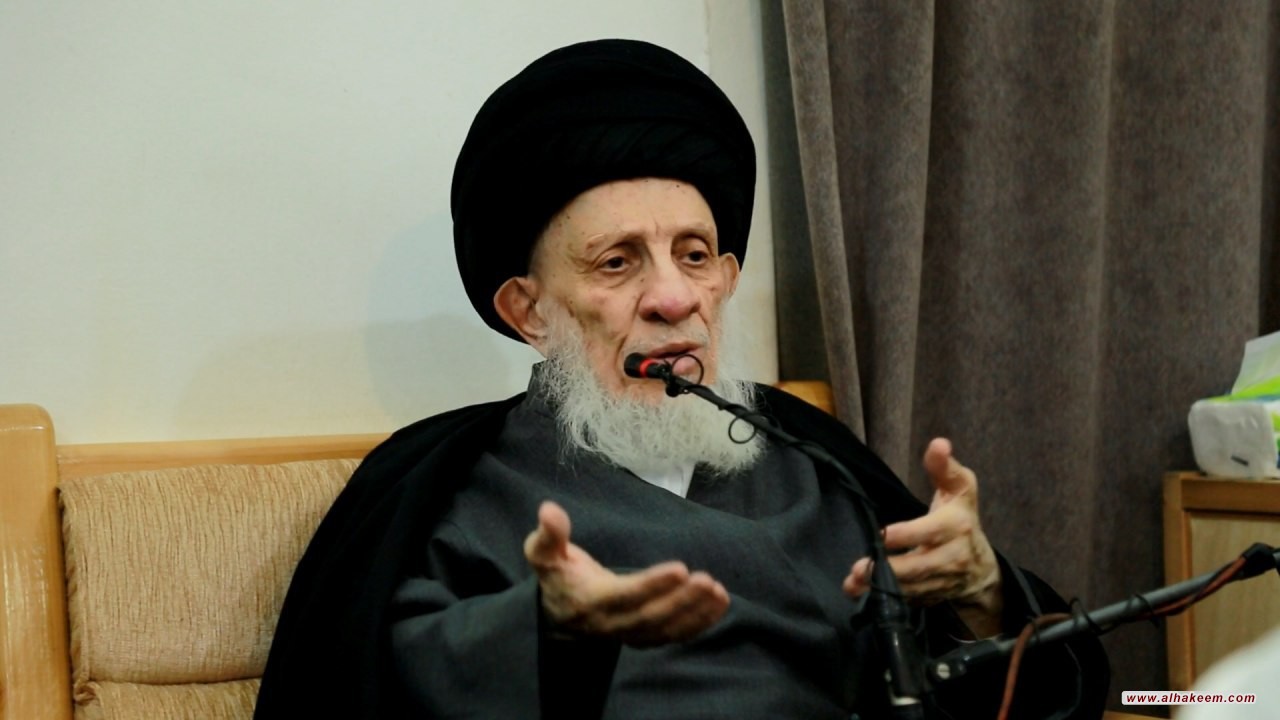 سماحة المرجع الكبير السيد الحكيم (مدّ ظله) يستقبل طلبة الحوزة في مدرسة زعيم الطائفة السيد الحكيم (قدس سره) 