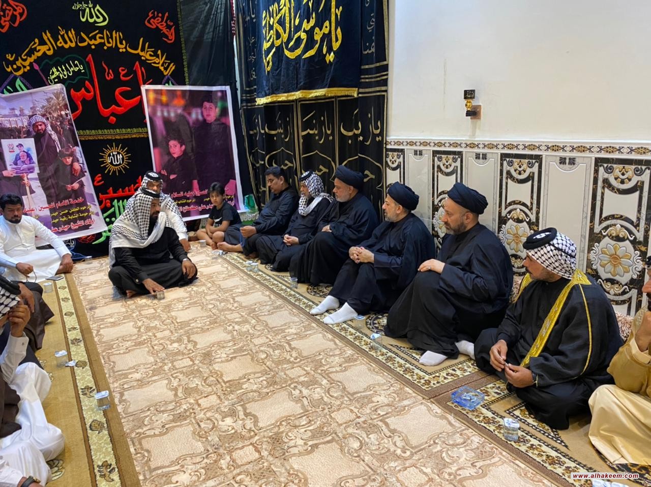 وفد مكتب سماحة المرجع السيد الحكيم يحضر مجلس فاتحة الأطفال الأربعة وزيارة منزل والدهم في مدينة البصرة