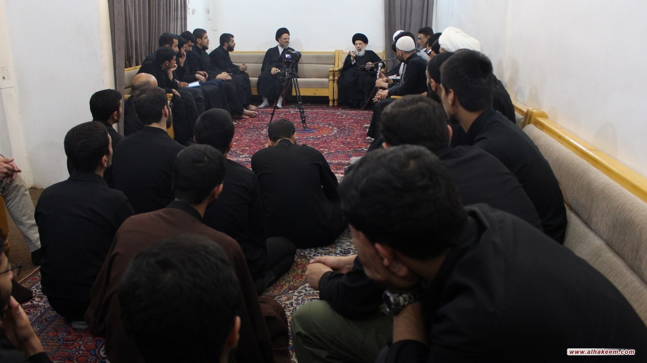 تاکید ایت الله العظمی حکیم (مدظله)  بر صبر، ثبات در مبانی حق و اهتمام ویژه به فرهنگ اهل بیت (عليهم السلام)، ارتباط با ایشان و نشر فرهنگ آنان در میان مردم