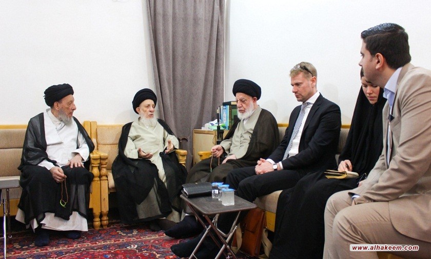 His Eminence, Grand Ayatollah al-Hakeem, receives the Swedish Ambassador to the OIC and Calls the International Community to Block the Sources of Terrorism and Extremism